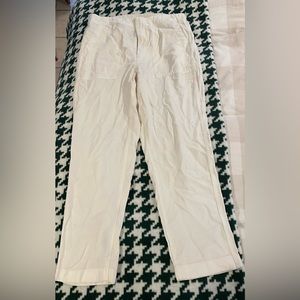 "New with Tags J.Crew Women's White Linen Pants - Size 10: Perfect-Fit Stylish T